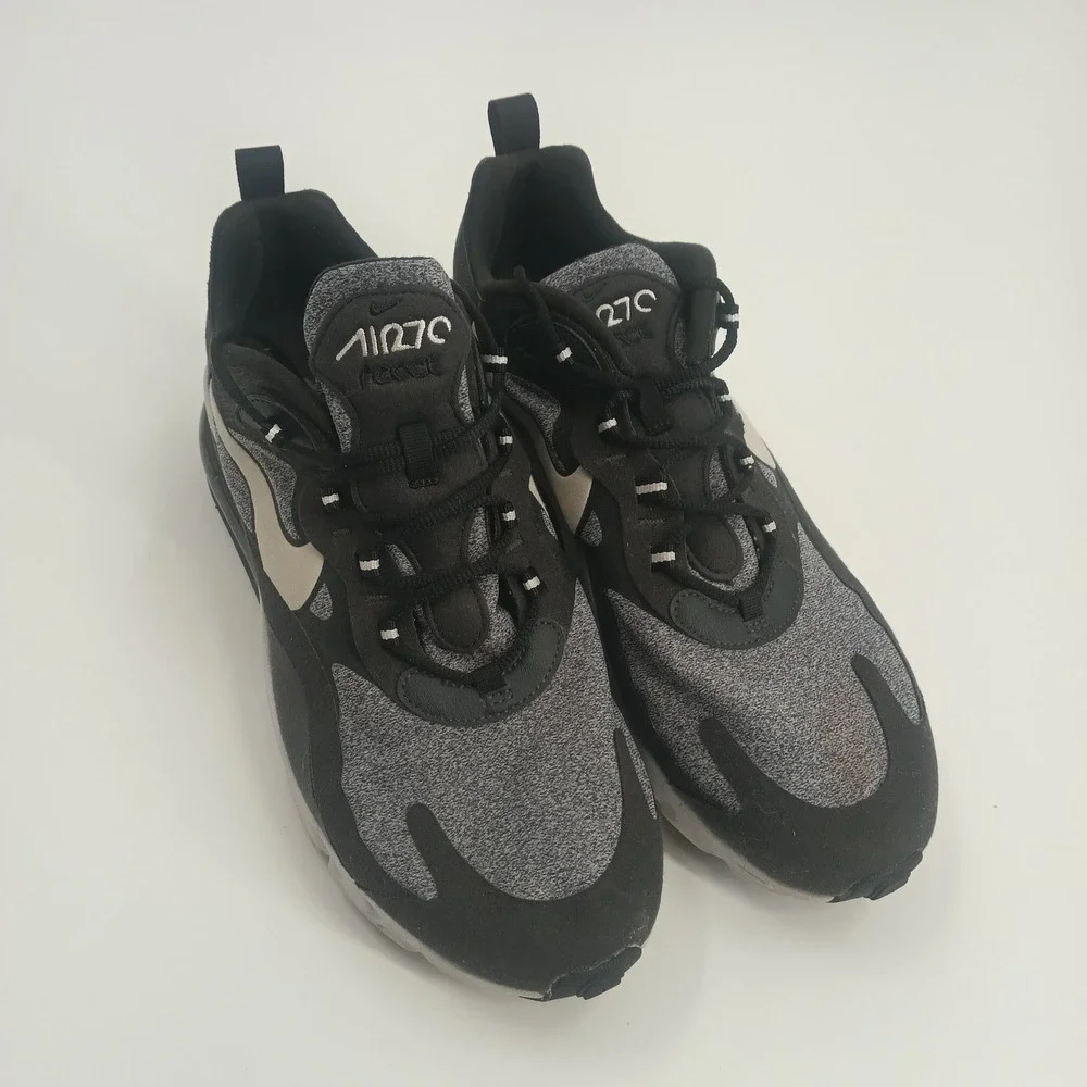 Nike Air Max 270 React Black Grey Oil Grey Mens Running Shoes AO4971-001 Size 10